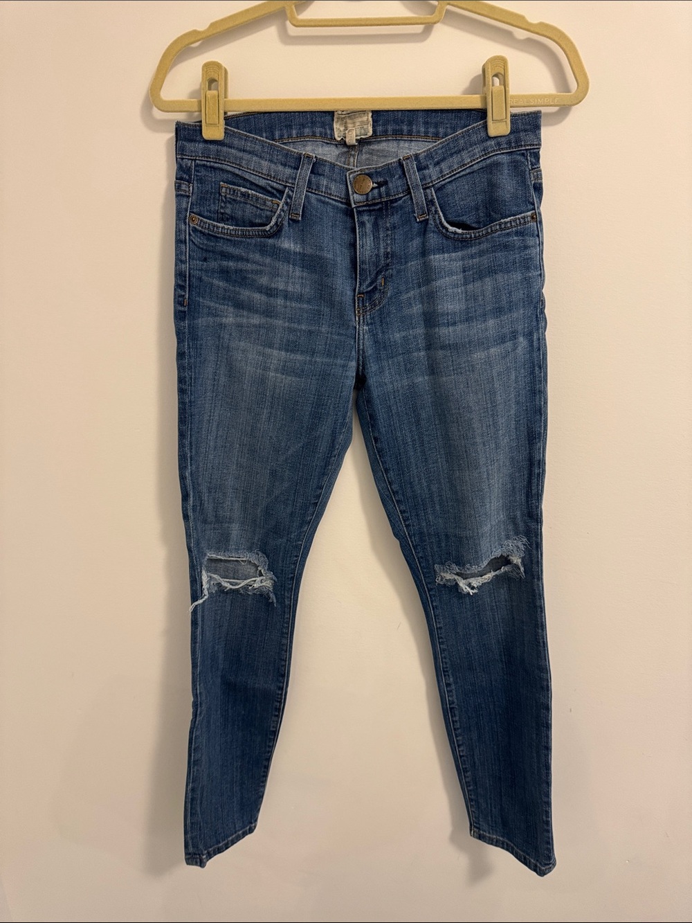 Women’s Distressed High-Rise Blue Skinny Jeans